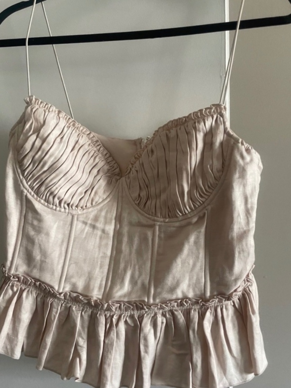 H&M Blush Pink Ruched Bustier Cami